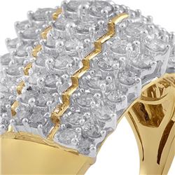 Fine 2 ct. Tcw White Diamonf Cocktail Ring 10k YG