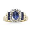 Image 1 : Genuine Blue Sapphire & Diamond Ring in 10k YG
