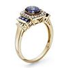 Image 2 : Genuine Blue Sapphire & Diamond Ring in 10k YG