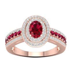 1/2 tcw Red Ruby & Diamond Ring 10k YG