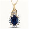 Image 1 : 10k YG Blue Sapphire & Diamond Pendant