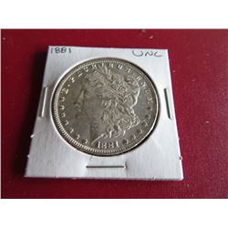 1881 P BU Grade Morgan Silver Dollar