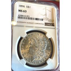 1896 MS 63 NGC Morgan Silver Dollar