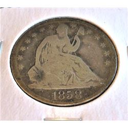 1858 Seated Liberty Half Dollar