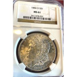 1884 O MS 61 NGC Morgan Silver Dollar