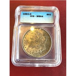 1884 O MS 64 ICG Toned Morgan