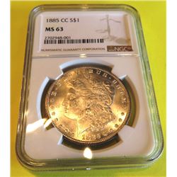 1885 Carson City MS 63 NGC Morgan Dollar
