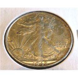 1942 D High Grade Walking Liberty Half Dollar