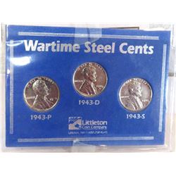 P-D-S Steel Wheat Cent Set in Littleton Holder