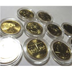 10 pcs. 2007 State Quarter Set Gold Clad 24k