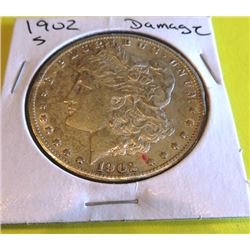 1902 S Rim Damage Better Date Morgan Dollar
