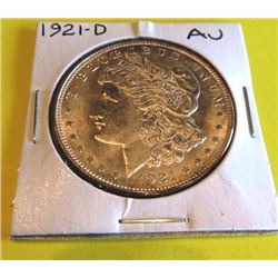 1921 D AU Grade Morgan Dollar