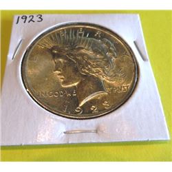 1923 AU/BU Grade Peace Silver Dollar