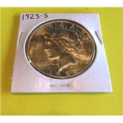 1923 S BU Grade Peace Silver Dollar