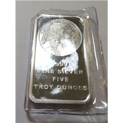 5 oz. Buffalo Design Silver Bar - .999 Pure