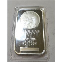 1 oz Silver Sunshine Bar - .99 Pure