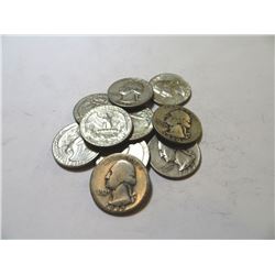 10 pcs Washington Quarters-90% Silver