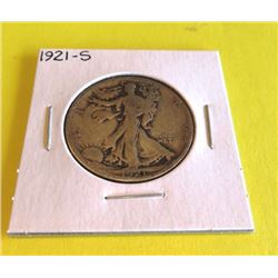1921 S Better Date Walking Liberty Half Dollar