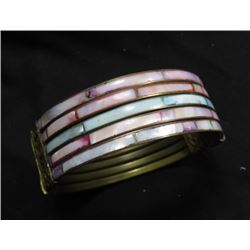 Sterling Silver Cuff Bracelet MOP Decor