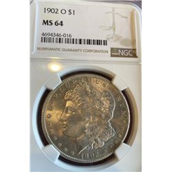 1902 o MS 64 NGC Morgan Dollar