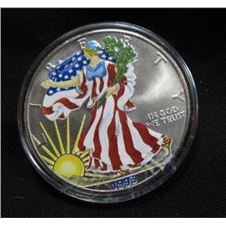 1998 US Silver Eagle Patriotic Painted