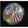 Image 1 : 1998 US Silver Eagle Patriotic Painted