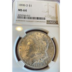 1898 O MS 64 NGC Morgan Dollar