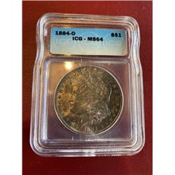 1884 O MS 64 ICG Toned Morgan Dollar