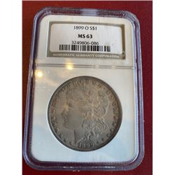1899 O MS 63 NGC Morgan Dollar Better Date