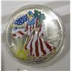 Image 1 : 1987 US Silver Eagle Patriotic Painted