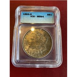 1884 O MS 64 ICG Toned Morgan
