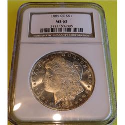 1885 Carson City MS 63 NGC Morgan Dollar Key Date