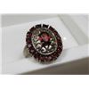 Image 1 : Sterling Silver and Garnet Ring