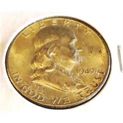 1949 S AU Grade Fanklin Half Dollar