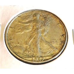 1937 S AU Grade Walking Liberty Half Dollar