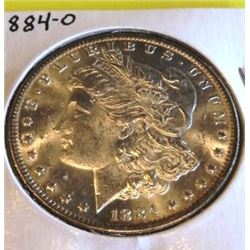 1884 o Crisp BU Morgan Silver Dollar