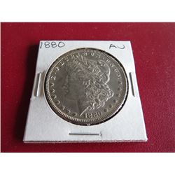 1880 P AU Grade Morgan Silver Dollar
