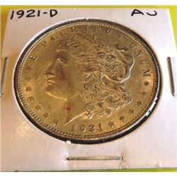 1921 D AU Grade Morgan Silver Dollar