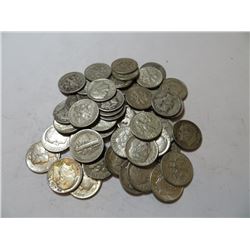 50 pcs. Mercury/Roosevelt 90% Silver Dimes