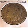 Image 1 : 1904 S Good Grade Morgan Silver Dollar
