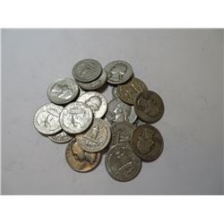 20 pcs. Washington Quarters 90% Silver