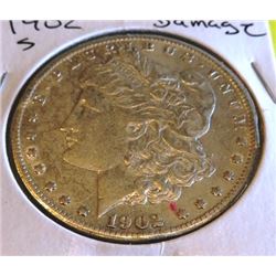 1902 S Rim Damage Better Date Morgan Dollar