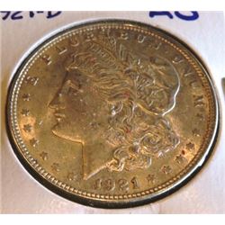 1921 D AU Grade Morgan Silver Dollar