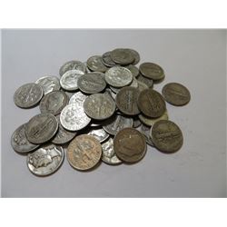 50 pcs. Mercury and Roosevelt Silver DImes 90%