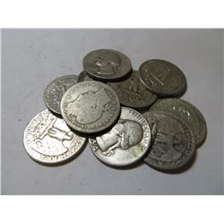 10 pcs -90% Silver Quarters EXACT Items
