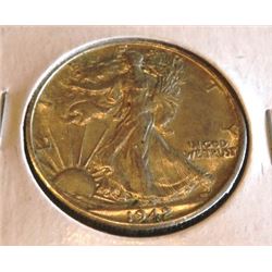 1942 S AU Grade Walking Liberty Half Dollar