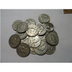 20 pcs Franklin Half Dollars 90% Silver
