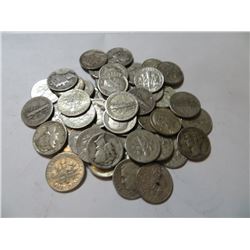 50 pcs. Mercury / Roosevelt Dimes 90% Silver