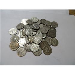 50 pcs. Mercury / Rossevelt Dimes 90% Silver