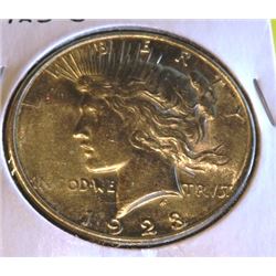 1923 S AU Grade Peace Silver Dollar